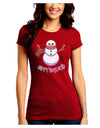 Snowman - Happy Holidays Juniors Crew Dark T-Shirt-T-Shirts Juniors Tops-TooLoud-Red-Juniors Fitted Small-Davson Sales