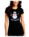 Snowman - Happy Holidays Juniors Crew Dark T-Shirt-T-Shirts Juniors Tops-TooLoud-Black-Juniors Fitted Small-Davson Sales