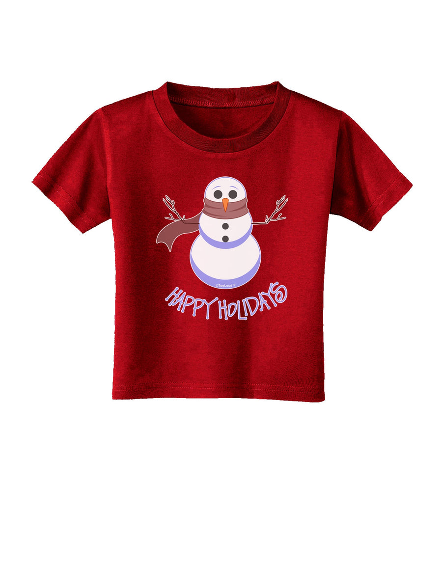 Snowman - Happy Holidays Toddler T-Shirt Dark-Toddler T-Shirt-TooLoud-Black-2T-Davson Sales