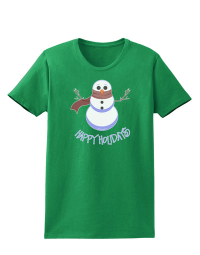 Snowman - Happy Holidays Womens Dark T-Shirt-Womens T-Shirt-TooLoud-Kelly-Green-X-Small-Davson Sales