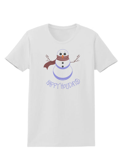 Snowman - Happy Holidays Womens T-Shirt-Womens T-Shirt-TooLoud-White-X-Small-Davson Sales