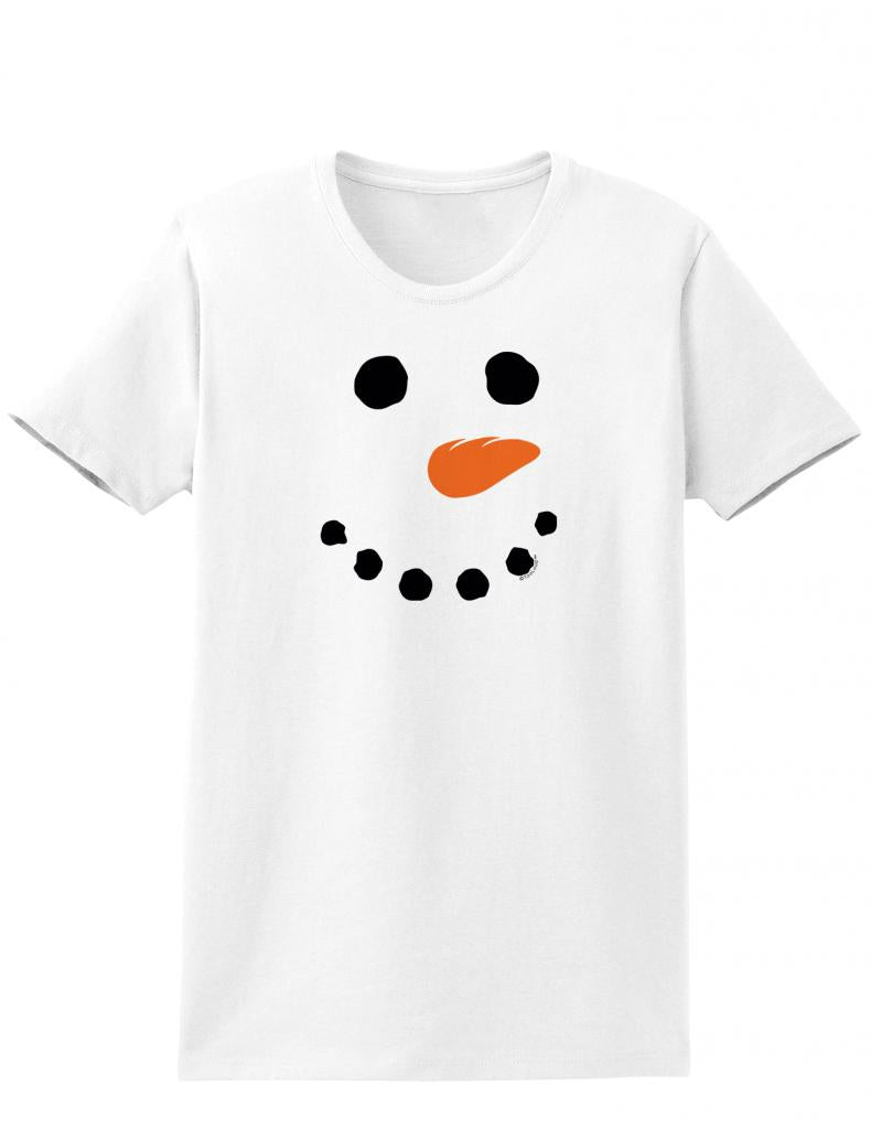 Snowman Smiling Happy Face Womens T-Shirt-Womens T-Shirt-TooLoud-White-Small-Davson Sales