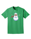 Snowman with Scarf Design Adult Dark T-Shirt-Mens T-Shirt-TooLoud-Kelly-Green-Small-Davson Sales