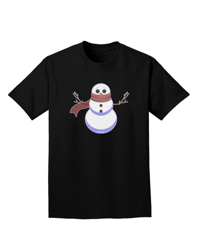 Snowman with Scarf Design Adult Dark T-Shirt-Mens T-Shirt-TooLoud-Black-Small-Davson Sales