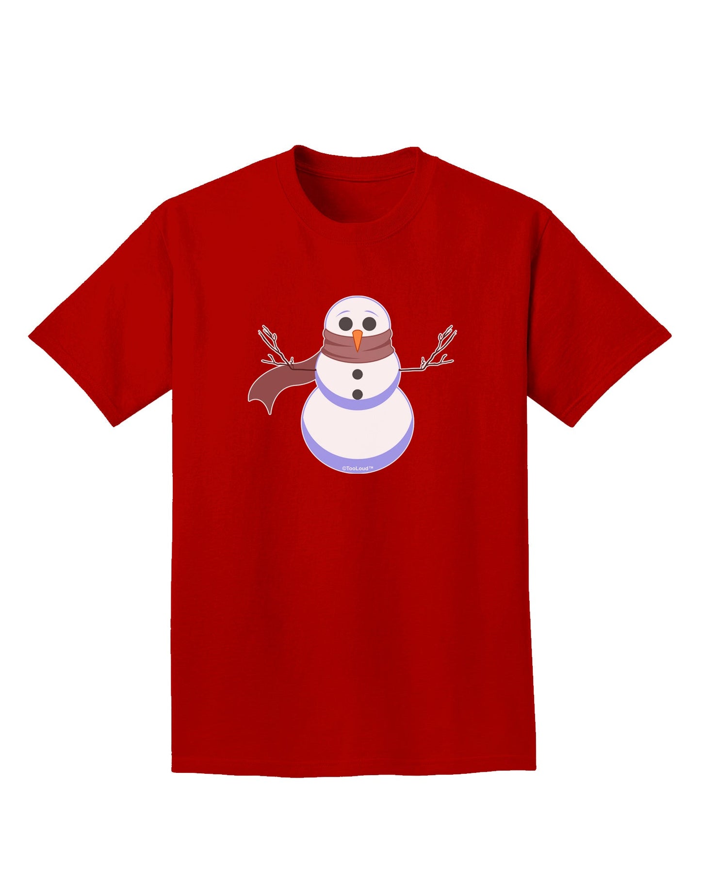 Snowman with Scarf Design Adult Dark T-Shirt-Mens T-Shirt-TooLoud-Red-Small-Davson Sales