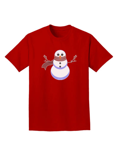 Snowman with Scarf Design Adult Dark T-Shirt-Mens T-Shirt-TooLoud-Red-Small-Davson Sales