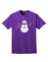 Snowman with Scarf Design Adult Dark T-Shirt-Mens T-Shirt-TooLoud-Purple-Small-Davson Sales