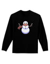 Snowman with Scarf Design Adult Long Sleeve Dark T-Shirt-TooLoud-Black-Small-Davson Sales