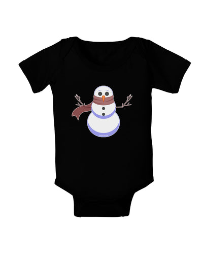 Snowman with Scarf Design Baby Romper Bodysuit Dark-Baby Romper-TooLoud-Black-06-Months-Davson Sales