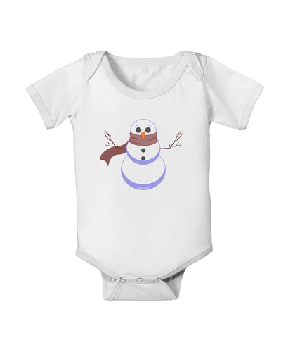 Snowman with Scarf Design Baby Romper Bodysuit-Baby Romper-TooLoud-White-06-Months-Davson Sales