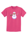 Snowman with Scarf Design Childrens Dark T-Shirt-Childrens T-Shirt-TooLoud-Sangria-X-Small-Davson Sales