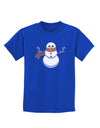 Snowman with Scarf Design Childrens Dark T-Shirt-Childrens T-Shirt-TooLoud-Royal-Blue-X-Small-Davson Sales