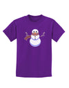 Snowman with Scarf Design Childrens Dark T-Shirt-Childrens T-Shirt-TooLoud-Purple-X-Small-Davson Sales