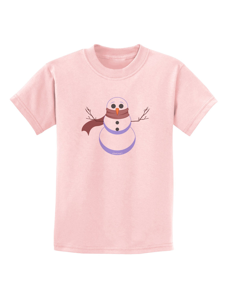 Snowman with Scarf Design Childrens T-Shirt-Childrens T-Shirt-TooLoud-White-X-Small-Davson Sales