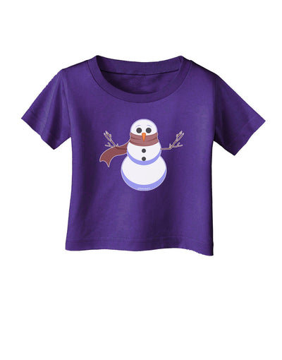 Snowman with Scarf Design Infant T-Shirt Dark-Infant T-Shirt-TooLoud-Purple-06-Months-Davson Sales