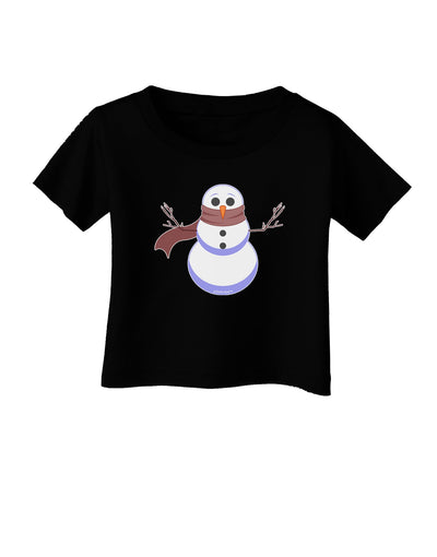 Snowman with Scarf Design Infant T-Shirt Dark-Infant T-Shirt-TooLoud-Black-06-Months-Davson Sales