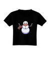 Snowman with Scarf Design Toddler T-Shirt Dark-Toddler T-Shirt-TooLoud-Black-2T-Davson Sales