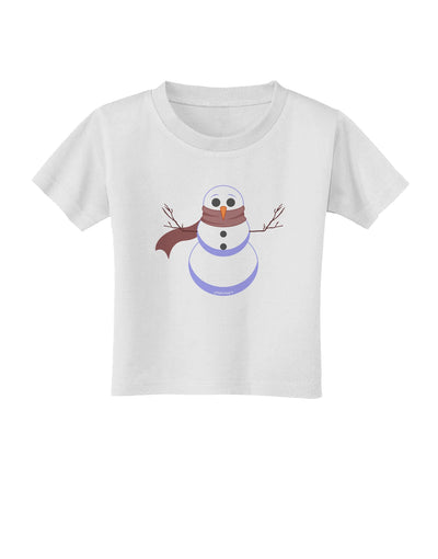 Snowman with Scarf Design Toddler T-Shirt-Toddler T-Shirt-TooLoud-White-2T-Davson Sales