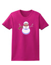 Snowman with Scarf Design Womens Dark T-Shirt-Womens T-Shirt-TooLoud-Hot-Pink-Small-Davson Sales