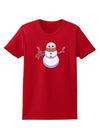 Snowman with Scarf Design Womens Dark T-Shirt-Womens T-Shirt-TooLoud-Red-X-Small-Davson Sales