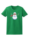 Snowman with Scarf Design Womens Dark T-Shirt-Womens T-Shirt-TooLoud-Kelly-Green-X-Small-Davson Sales