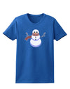 Snowman with Scarf Design Womens Dark T-Shirt-Womens T-Shirt-TooLoud-Royal-Blue-X-Small-Davson Sales