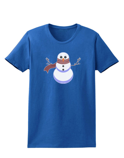 Snowman with Scarf Design Womens Dark T-Shirt-Womens T-Shirt-TooLoud-Royal-Blue-X-Small-Davson Sales