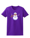 Snowman with Scarf Design Womens Dark T-Shirt-Womens T-Shirt-TooLoud-Purple-X-Small-Davson Sales