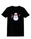 Snowman with Scarf Design Womens Dark T-Shirt-Womens T-Shirt-TooLoud-Black-X-Small-Davson Sales