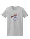 Snowman with Scarf Design Womens T-Shirt-Womens T-Shirt-TooLoud-AshGray-X-Small-Davson Sales