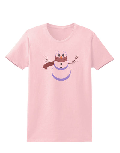 Snowman with Scarf Design Womens T-Shirt-Womens T-Shirt-TooLoud-PalePink-X-Small-Davson Sales