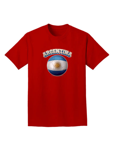 Soccer Ball Flag - Argentina Adult Dark T-Shirt-Mens T-Shirt-TooLoud-Red-Small-Davson Sales