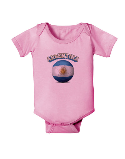 Soccer Ball Flag - Argentina Baby Romper Bodysuit-Baby Romper-TooLoud-Pink-06-Months-Davson Sales