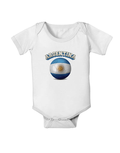 Soccer Ball Flag - Argentina Baby Romper Bodysuit-Baby Romper-TooLoud-White-06-Months-Davson Sales