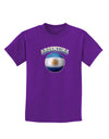 Soccer Ball Flag - Argentina Childrens Dark T-Shirt-Childrens T-Shirt-TooLoud-Purple-X-Small-Davson Sales