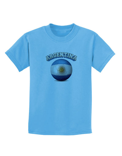 Soccer Ball Flag - Argentina Childrens T-Shirt-Childrens T-Shirt-TooLoud-Aquatic-Blue-X-Small-Davson Sales