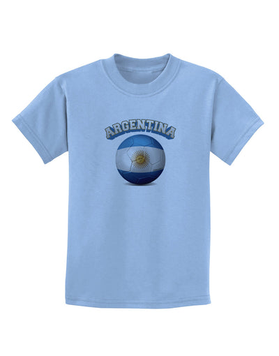 Soccer Ball Flag - Argentina Childrens T-Shirt-Childrens T-Shirt-TooLoud-Light-Blue-X-Small-Davson Sales