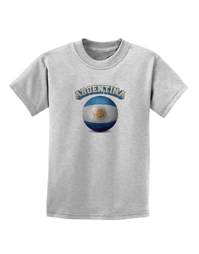 Soccer Ball Flag - Argentina Childrens T-Shirt-Childrens T-Shirt-TooLoud-AshGray-X-Small-Davson Sales