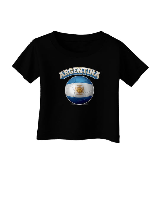 Soccer Ball Flag - Argentina Infant T-Shirt Dark-Infant T-Shirt-TooLoud-Black-06-Months-Davson Sales