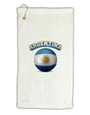 Soccer Ball Flag - Argentina Micro Terry Gromet Golf Towel 16 x 25 inch-Golf Towel-TooLoud-White-Davson Sales