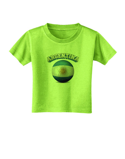 Soccer Ball Flag - Argentina Toddler T-Shirt-Toddler T-Shirt-TooLoud-Lime-Green-2T-Davson Sales