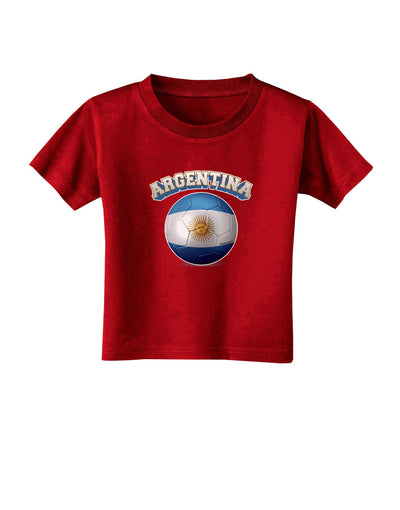 Soccer Ball Flag - Argentina Toddler T-Shirt Dark-Toddler T-Shirt-TooLoud-Red-2T-Davson Sales