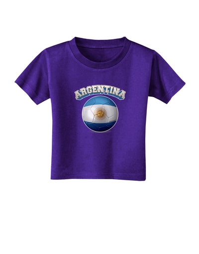 Soccer Ball Flag - Argentina Toddler T-Shirt Dark-Toddler T-Shirt-TooLoud-Purple-2T-Davson Sales