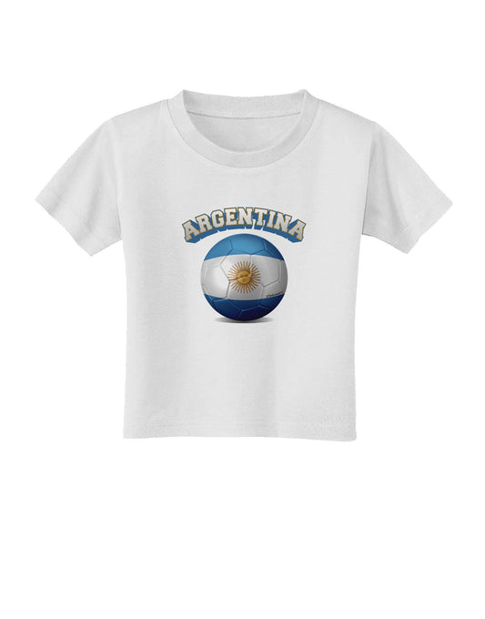 Soccer Ball Flag - Argentina Toddler T-Shirt-Toddler T-Shirt-TooLoud-White-2T-Davson Sales