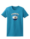 Soccer Ball Flag - Argentina Womens Dark T-Shirt-TooLoud-Turquoise-X-Small-Davson Sales