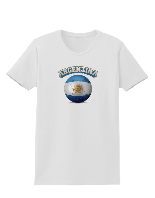 Soccer Ball Flag - Argentina Womens T-Shirt-Womens T-Shirt-TooLoud-White-X-Small-Davson Sales