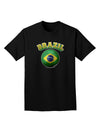 Soccer Ball Flag - Brazil Adult Dark T-Shirt-Mens T-Shirt-TooLoud-Black-Small-Davson Sales