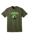 Soccer Ball Flag - Brazil Adult Dark T-Shirt-Mens T-Shirt-TooLoud-Military-Green-Small-Davson Sales