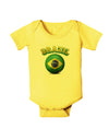 Soccer Ball Flag - Brazil Baby Romper Bodysuit-Baby Romper-TooLoud-Yellow-06-Months-Davson Sales