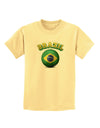 Soccer Ball Flag - Brazil Childrens T-Shirt-Childrens T-Shirt-TooLoud-Daffodil-Yellow-X-Small-Davson Sales